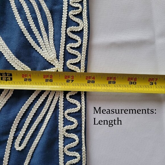 NWT-Lauren Michelle Sleeveless Blue White Stretch Embroidered Top (Size: Large) - Picture 13 of 14